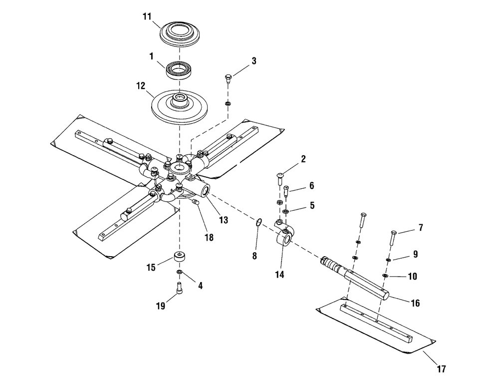 Cross Blade Group (80003062) Diagram and Parts List for 866056-EX436-T  Briggs and Stratton Lawn Tractor Accessories